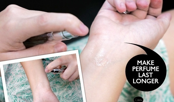 If you want your perfume to last longer, rub a bit of Vaseline over it. The Vaseline actually seals the perfume to your skin.