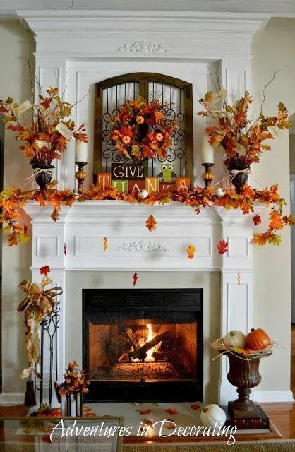 10 Beautiful Fall Mantels {Decor Ideas} - Mammamoiselle