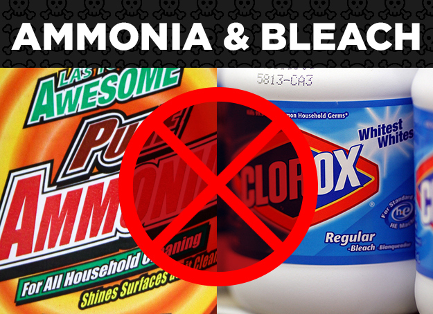 Ammonia + Bleach = Toxic Chloramine Vapors