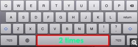 When ending a sentence, instead of typing a period and then a space, just tap the space bar twice.