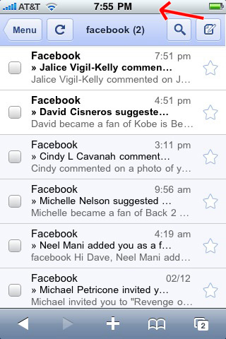 Tap the top bar of any app to scroll back up to the top.
