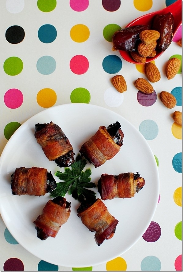 Almonds Wrapped in Dates Wrapped in Bacon