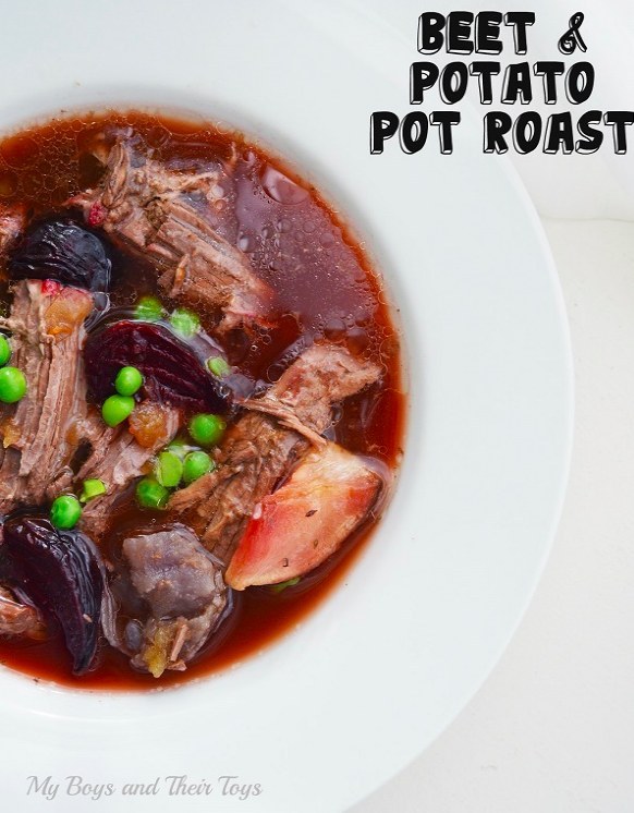 Pot Roast with Beets, Potatoes, and Peas