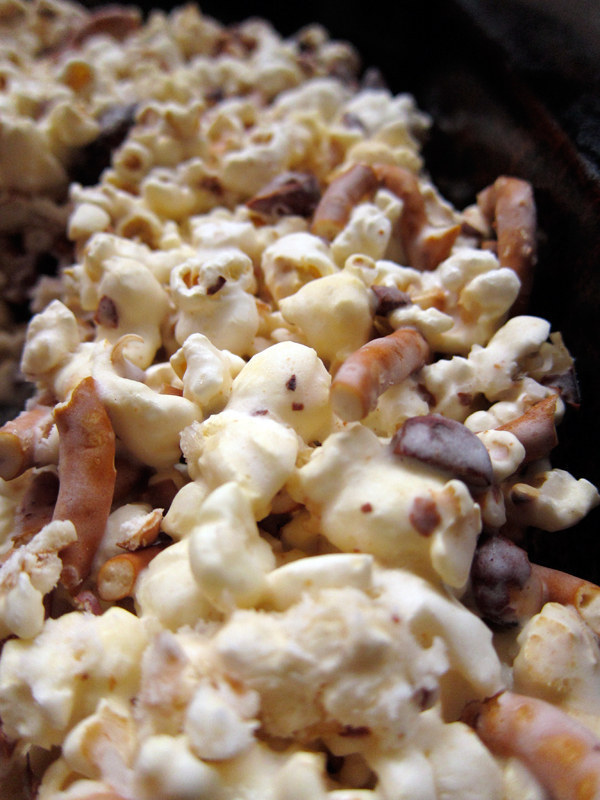 Salted Caramel Almond Pretzel Popcorn