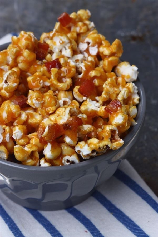 Spicy Caramel Bacon Popcorn