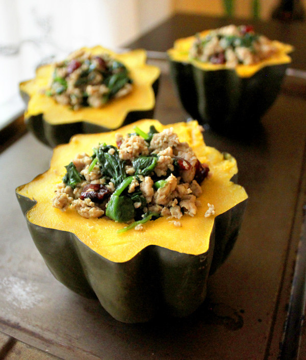 Acorn Squash Stuffed Turkey Bowls
