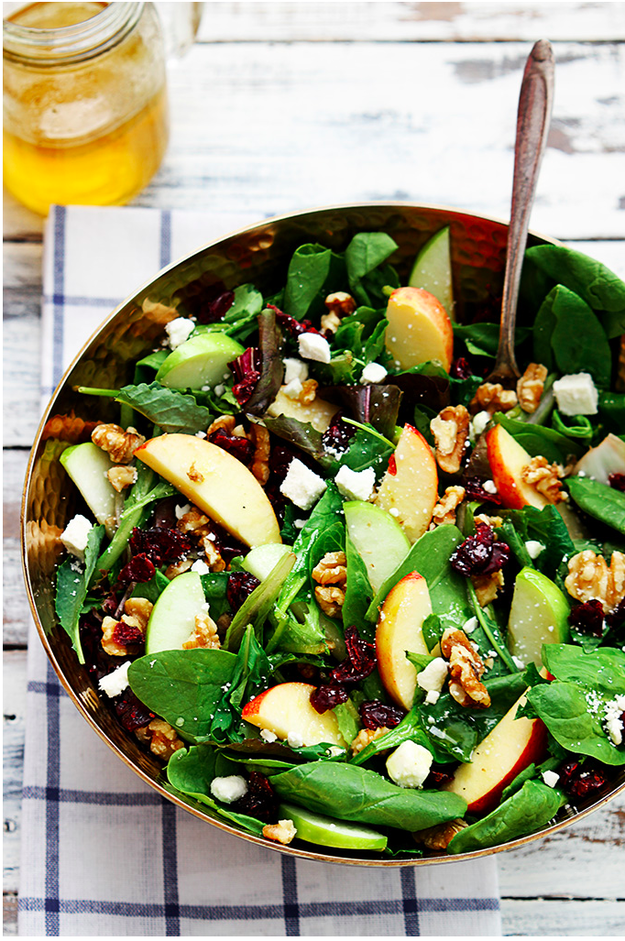 Apple, Cranberry & Walnut Salad with Homemade Vinaigrette