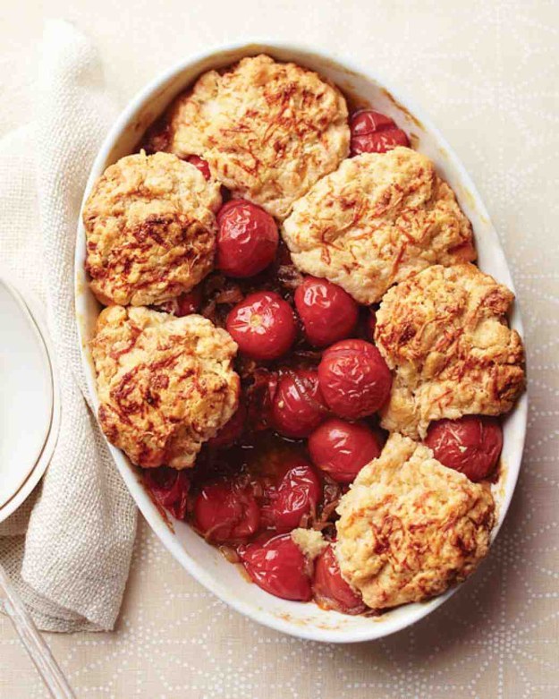 Tomato Cobbler with Cheddar Biscuits