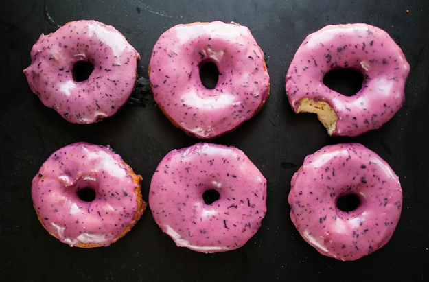 Bourbon Blueberry Basil Donuts