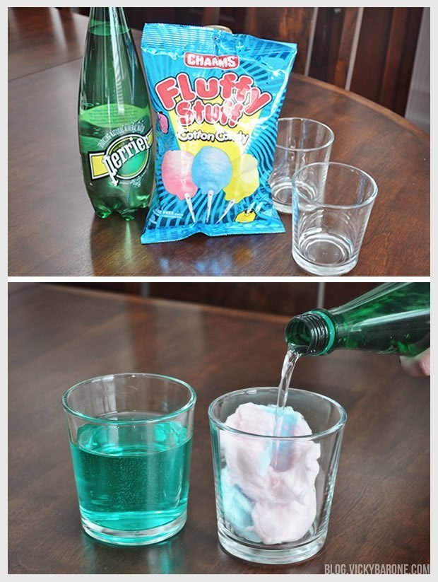 Serve up — yum — sparking cotton candy drink.
