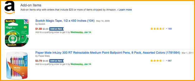 Skip the minimum needed to buy cheap "Add-on" items with a pre-order.