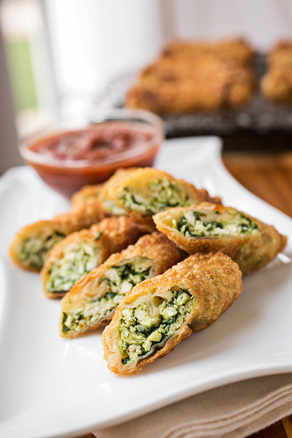 Spinach Chicken Egg Rolls