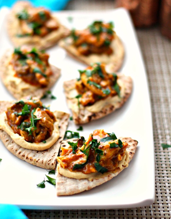 Slow Cooker Moroccan Chicken Pita Bites