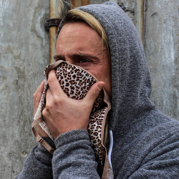 Use a bra cup as a debris mask.