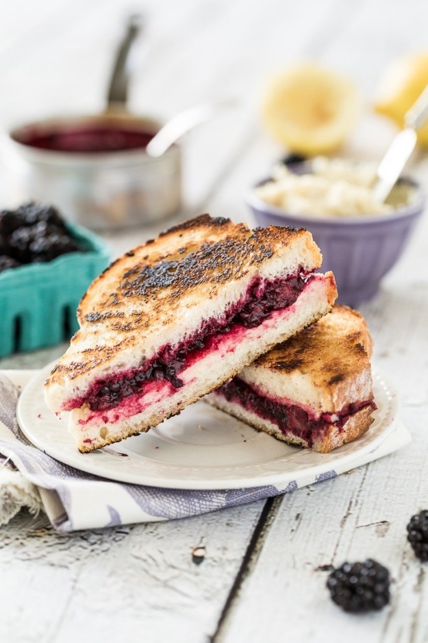 Lemon-Lavender Blackberry & Ricotta Grilled Cheese