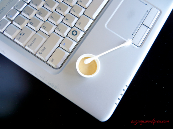 Then use a swab dipped in alcohol to spot treat gunk around keys.