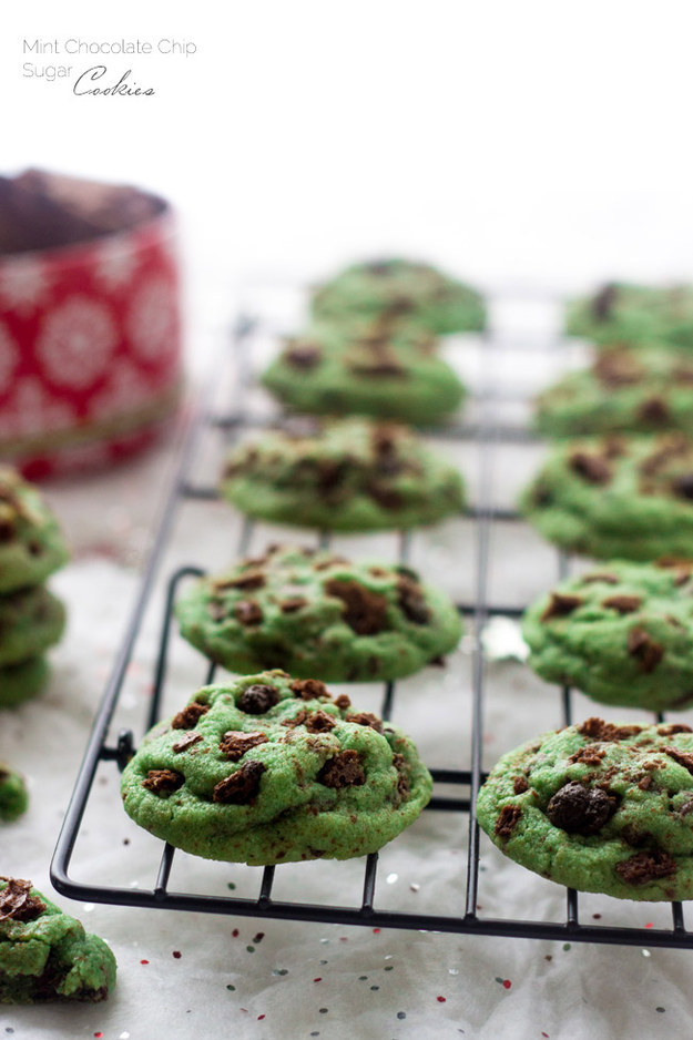 Mint Chocolate Chip Sugar Cookies