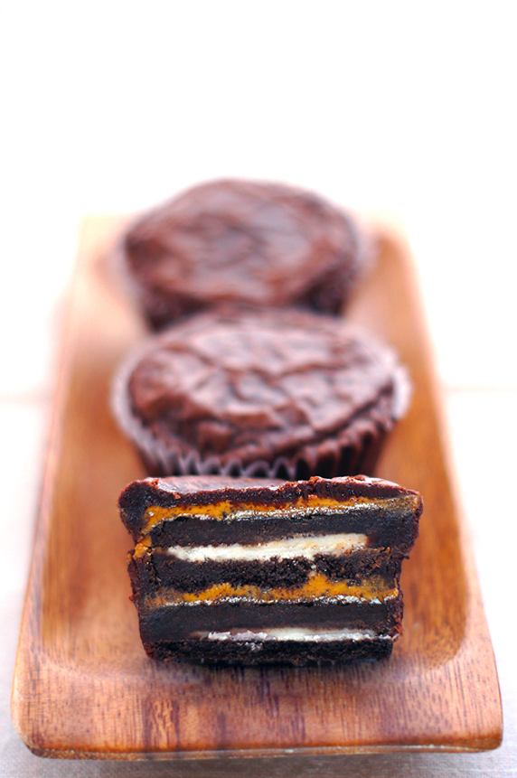 Brownie & Peanut Butter Oreo Stacks