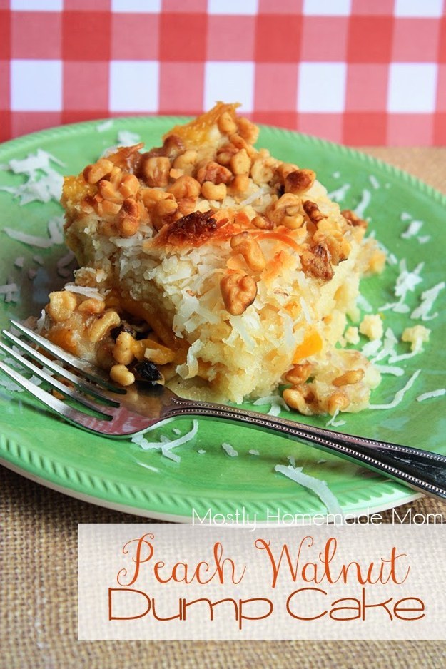 Peach & Walnut Dump Cake