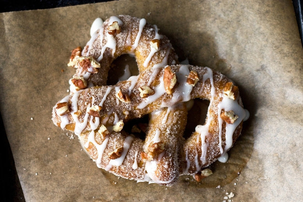 Spiced Brown Butter Pumpkin Pretzels With Coffee Cream Cheese Icing