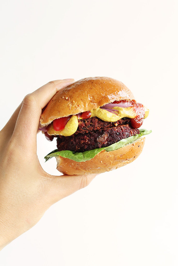 Smoky Black Bean Beet Burgers