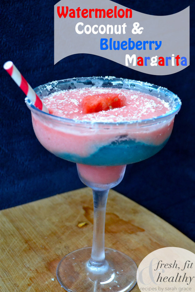 Watermelon, Coconut and Blueberry Margarita