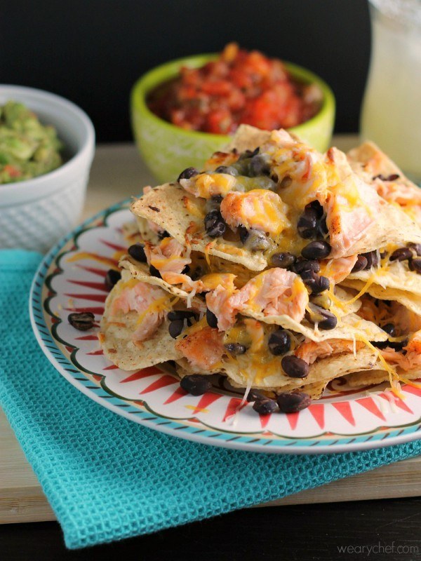 Salmon and Black Bean Nachos