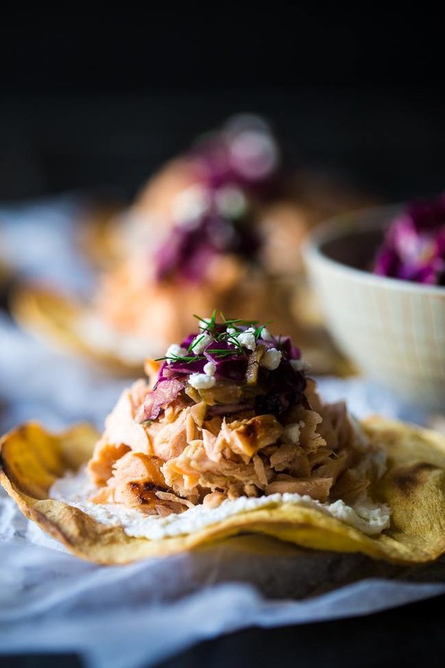 Grilled Maple Salmon Tostadas