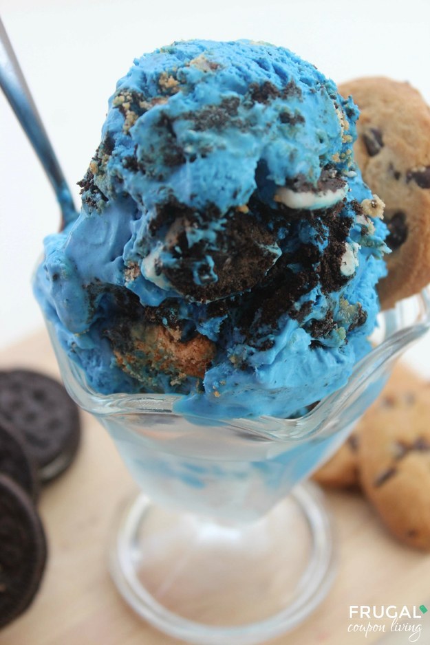 No-Churn Cookie Monster Ice Cream