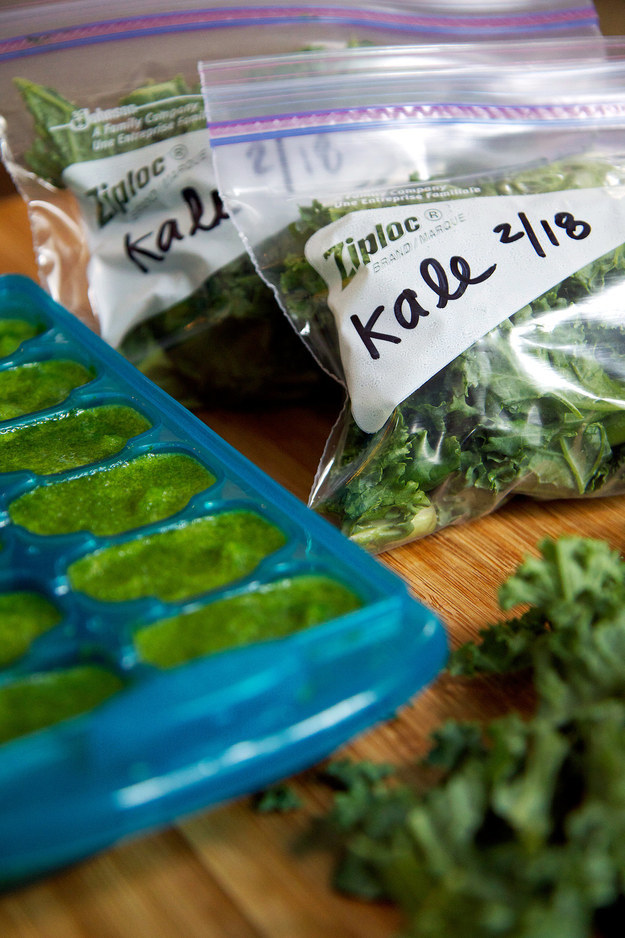 Freeze leafy greens and use them in your smoothie.