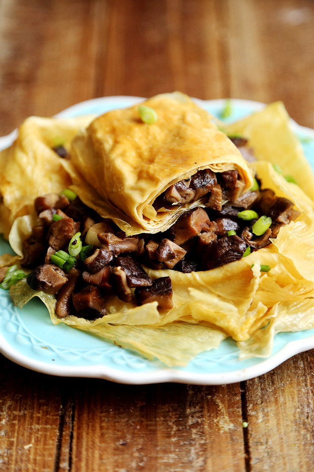 Shiitake and Bean Curd Rolls