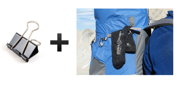 Bring binder clips so you can hang wet clothes off of your backpack.