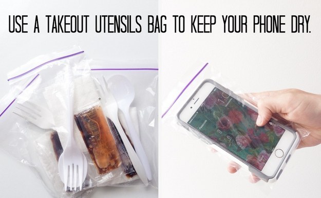 Keep your phone in a plastic bag inside your backpack just in case.