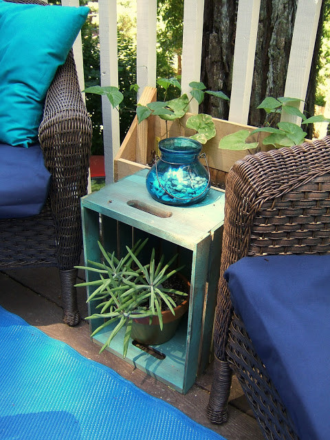 You can also paint crates and lay them on their sides for handy end tables.