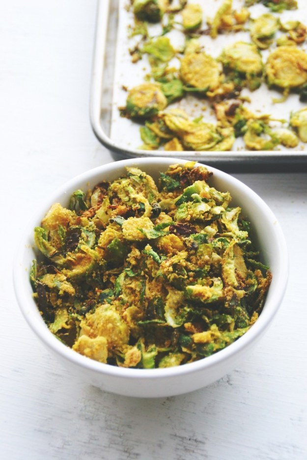 Cheesy Brussels Sprout Chips