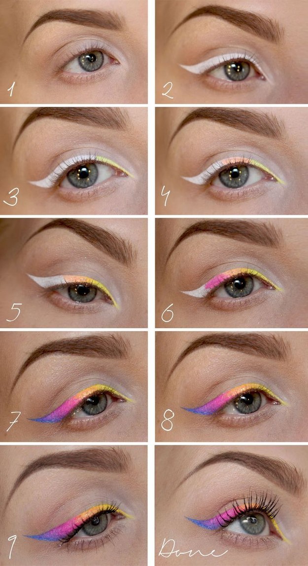 Be the neon goddess you are with this ombre cat eye.