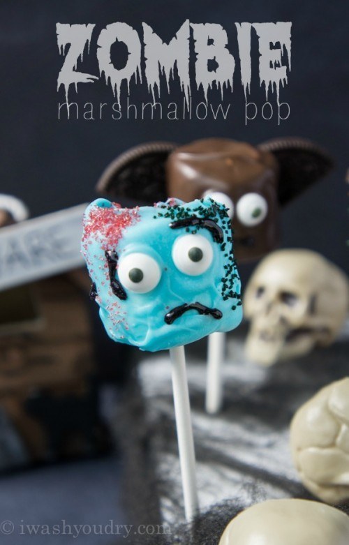 Zombie Marshmallow Pops