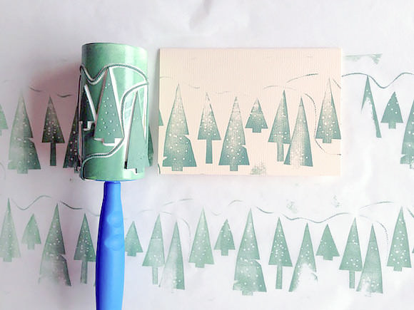 Make a festive stamp out of a lint roller.