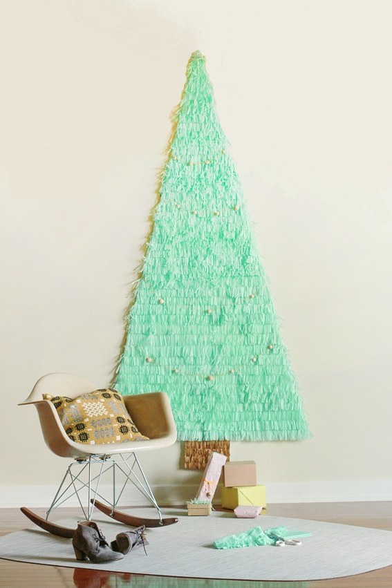 Save some space with a paper garland wall tree.