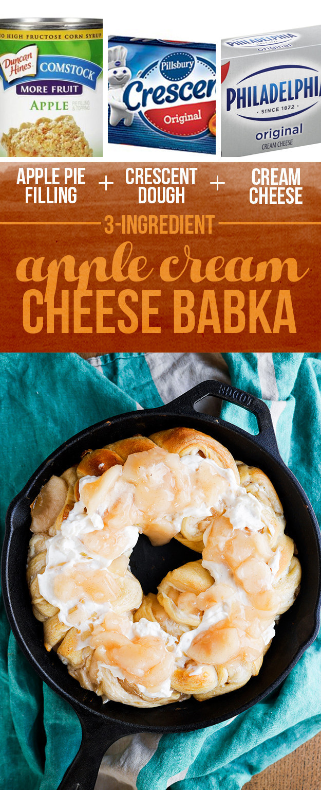 Apple Pie Filling + Crescent Dough + Cream Cheese = Apple Cream Cheese Babka