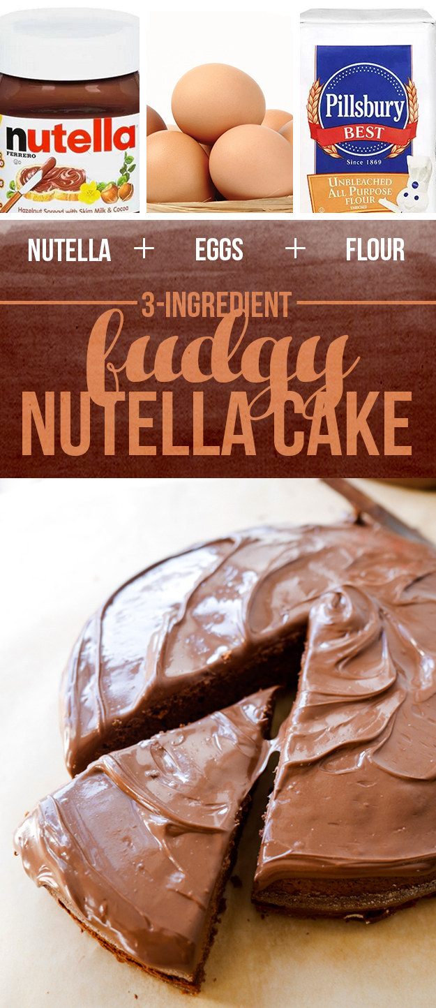 Nutella + Eggs + Flour = Fudgy Nutella Cake