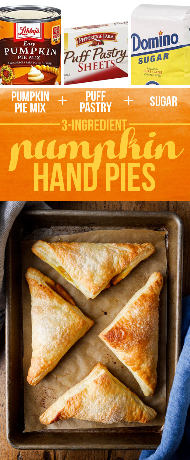 Pumpkin Pie Mix + Puff Pastry + Sugar = Pumpkin Hand Pies