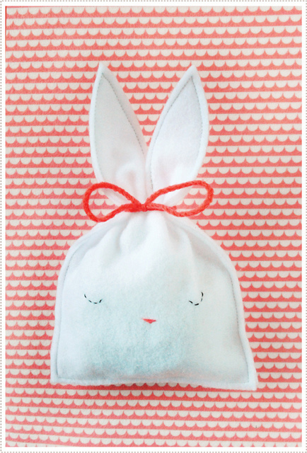 1. Sleepy Felt Bunny Bags