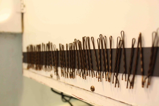 5. Speaking of small things, keep your bobby pins in check with magnets.