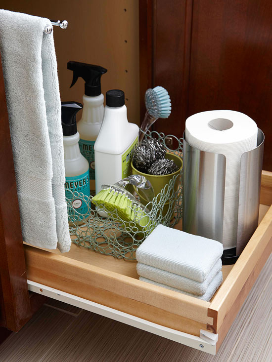 14. Install pull out drawers in your cabinets.