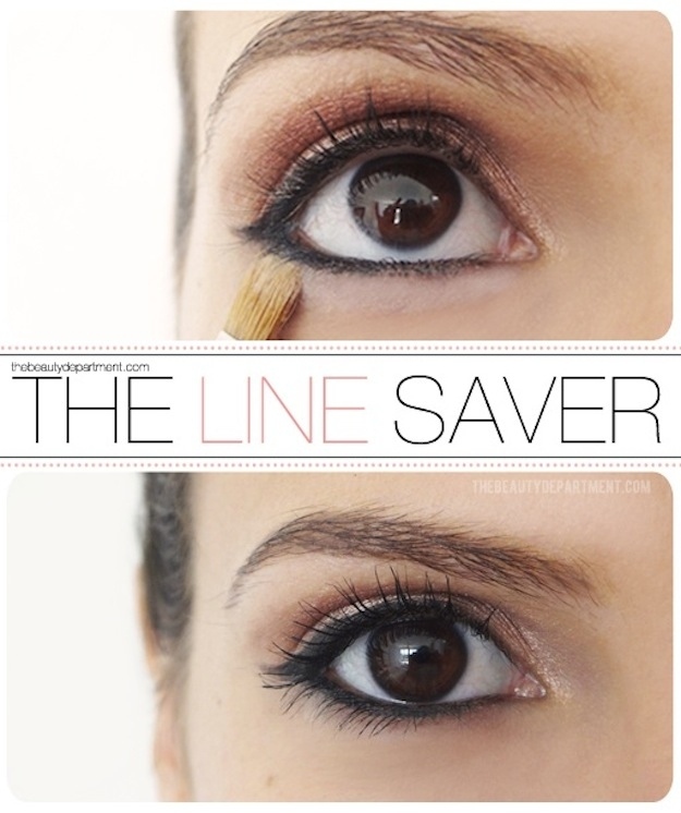 Concealer keeps liner in place all day.